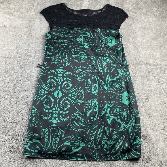 Express Sleeveless Dress Black Lace Womens XS Green - Picture 12 of 15
